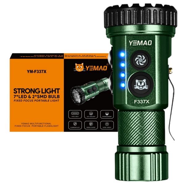 Ліхтар універсальний YEMAO YM-F337 3500LM 3500LM, акумулятори 18650 + 18350 (3200 + 1500 mAh), ультрафіолетовий