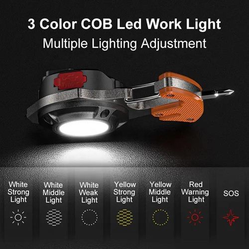 Фонарь MULTIFUNCTIONAL W5143-COB (белый+желтый+красный)