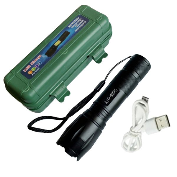Ліхтар X10-4XPE LED (WHITE+RED+BLUE+GREEN)