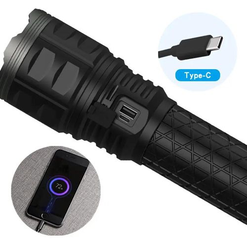 Ліхтар AK138-1 WHITE LASER LED PM60-TG, 8х18650, power bank, чохол, індикація заряду, ЗУ Type-C, zoom, Box