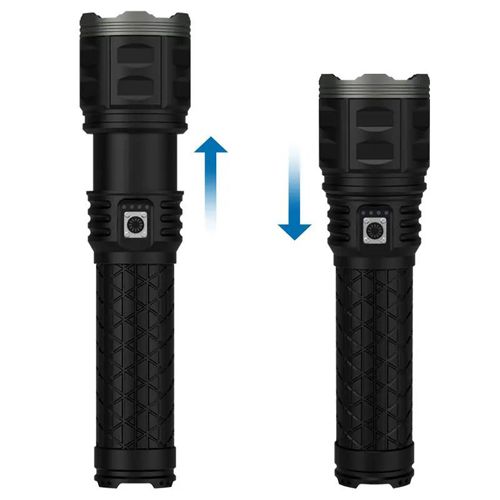 Ліхтар AK138-1 WHITE LASER LED PM60-TG, 8х18650, power bank, чохол, індикація заряду, ЗУ Type-C, zoom, Box