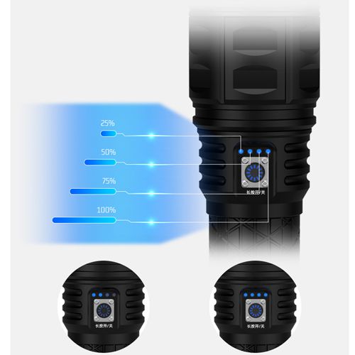 Ліхтар AK138-1 WHITE LASER LED PM60-TG, 8х18650, power bank, чохол, індикація заряду, ЗУ Type-C, zoom, Box