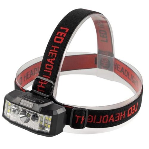 Ліхтар налобний 910A-XPE+12SMD(white+red), Motion Sensor, 1x18650, індикація заряду, ЗП Type-C, Box