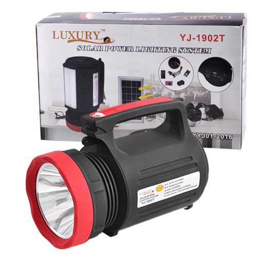 Ліхтар переносний Luxury/YAJIA 1902 T, 5W+22SMD, 2 лампи 3W, сонячна батарея, ЗУ 220V, вбудований акумулятор