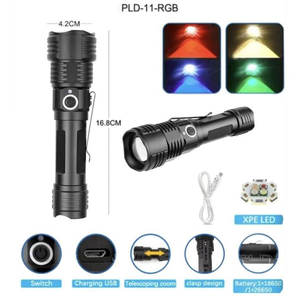 Ліхтар  PLD 11-4XPE(RGB) 4 світлодіоди