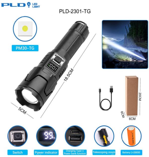 Ліхтар PLD-2301 WHITE LASER LED PM30-TG
