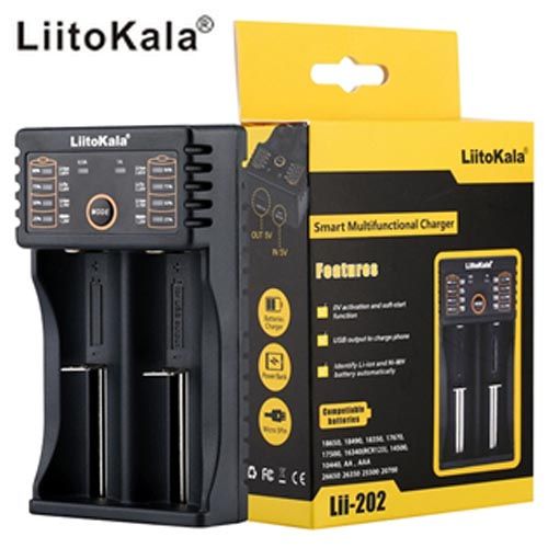 Інтелектуальний зарядний пристрій LiitoKala Lii-202 18650, АА, ААА