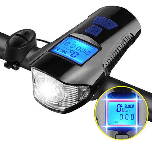 Велофара з комп'ютером та сигналом XA-585-T6+2LED