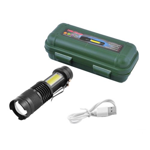 Фонарь Police 525/8468-XPE+COB, Li-Ion аккум., zoom, microUSB
