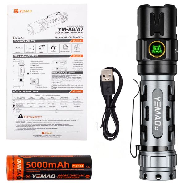 Ліхтарик тактичний YEMAO YM-А60, 1200LM, акумулятор 18650 (3200 mAh)