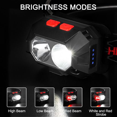 Фонарь налобный PLD-SL02-XPG(white+red)