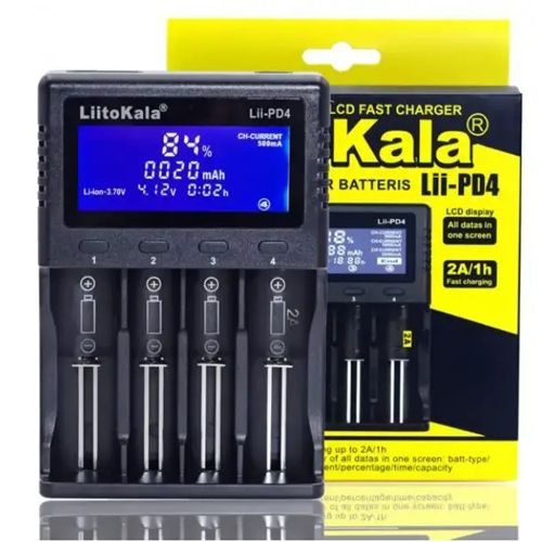 Зарядное устройство LiitoKala Lii-PD4, 4хАА/ ААА/ A/ 14500/ 16340/ 18350/ 18650/ 26650, LiFePO4, NiCd/NiMH аккумуляторов