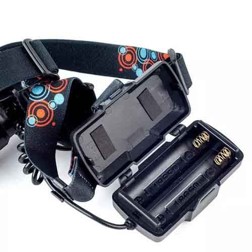 Фонарь налобный BL-A19-GT200+COB, 2x18650, zoom, ЗУ microUSB
