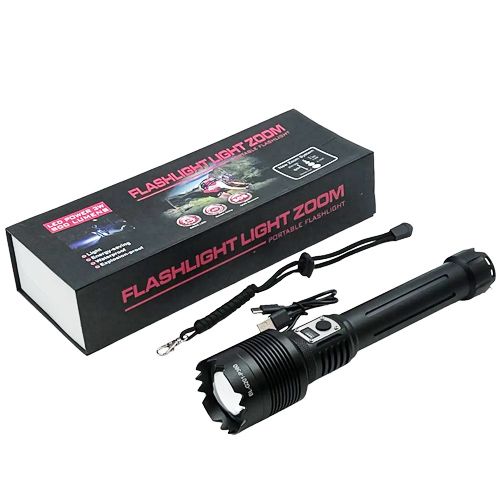 Фонарь BL-G201-P360, power bank, 2х26650, zoom, ЗУ Type-C, Box