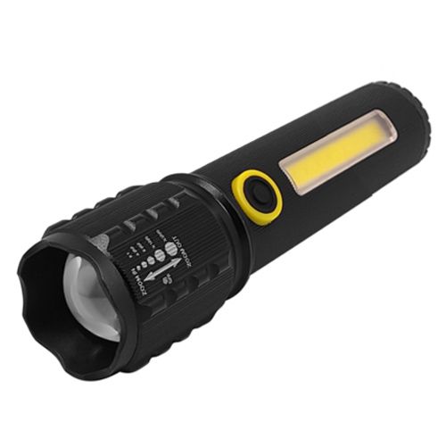 Фонарь C71-P50+COB, ЗУ mircoUSB, встроенный аккумулятор, zoom, Box