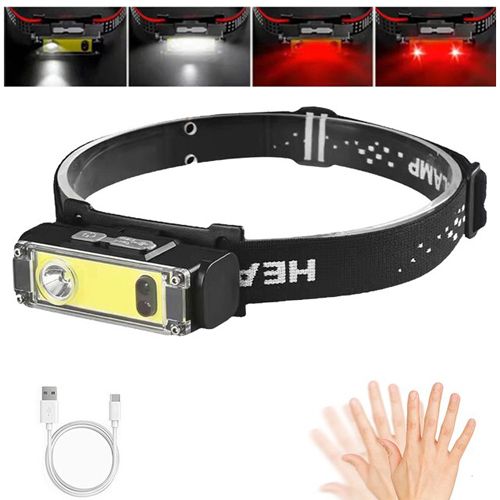 Фонарь налобный BL-T124-ХРЕ+COB (White+Red)