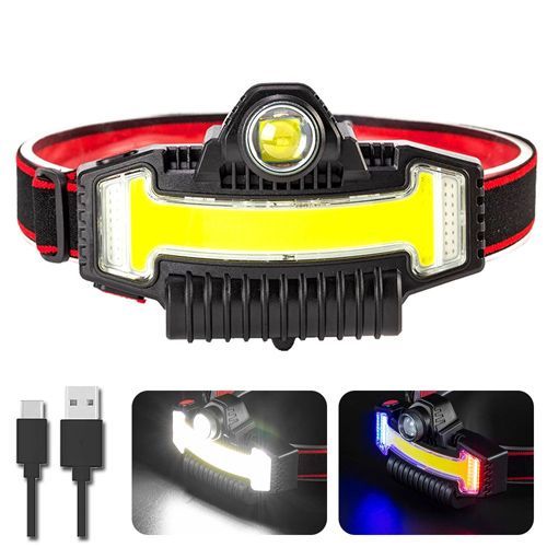 Налобний ліхтар Police BL-W685-LTS+COB (White+ RGB), Li-Ion