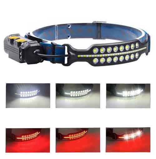 Фонарь налобный BL-W690-2-SMD (white+red), ЗУ Type-C