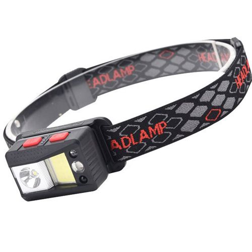 Налобный фонарик SL09-1L2+COB+LED (Red+Green+Blue), ЗУ Type-C