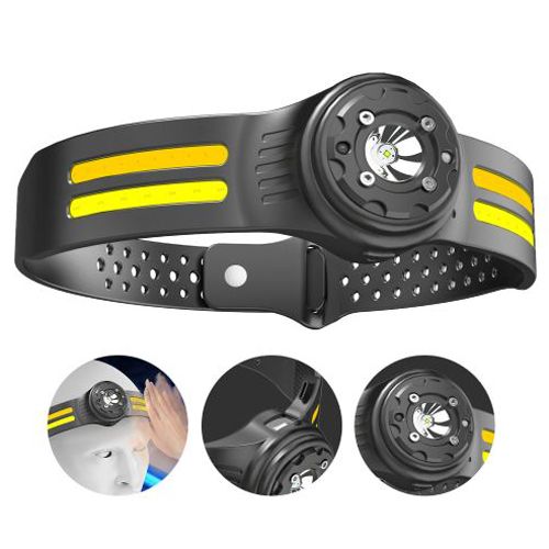 Налобный фонарь PLD T134-XPE+4COB (white+yellow+red), IPX4, Li-Ion
