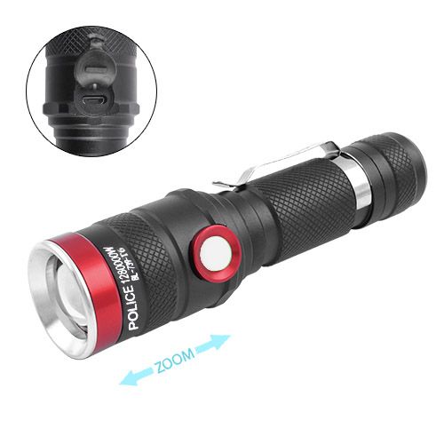 Фонарь Police 739-T6, 1x18650, zoom