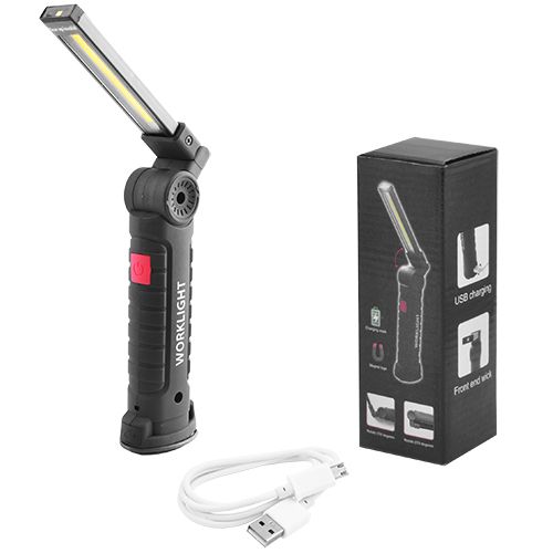 Ліхтарик туристичний WORKLIGHT W51-SMD+COB (white+red), Li-Ion аккум., поворот180º+180º, магнит