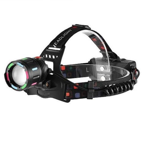 Ліхтарик налобний NIGHT VISION FLUORESCENCE SY-8087-PM10-TG, 2x18650, signal light, fluoreccent patch, ЗУ Type-C, zoom, Box