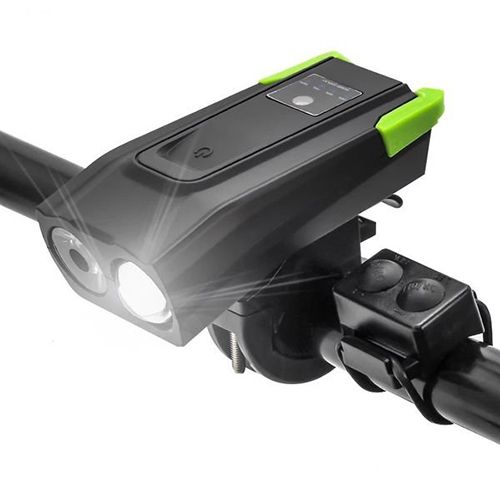Велозвонок + фара BK-1718-2T6, 2x18650, ЗУ micro USB