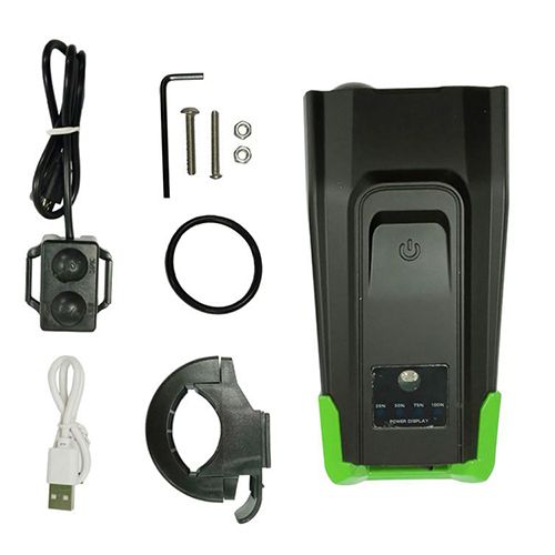 Велозвонок + фара BK-1718-2T6, 2x18650, ЗУ micro USB