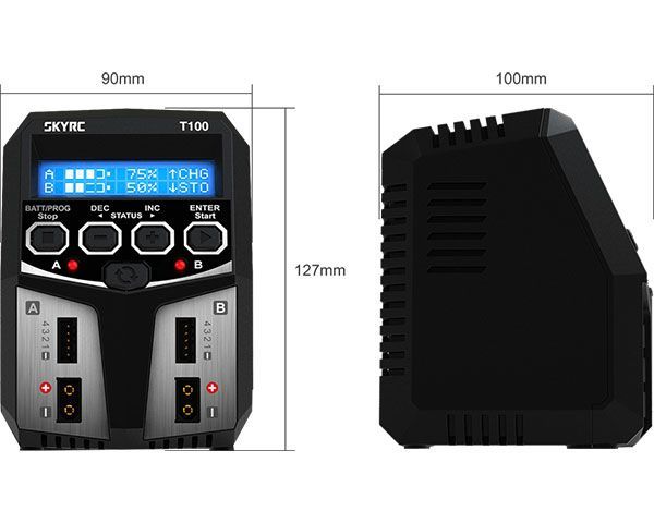 Зарядное устройство для FPV SKYRC T100 DUAL 5A 2x50W для 2-4S LiPo/LiIon/LiFe/LiHV