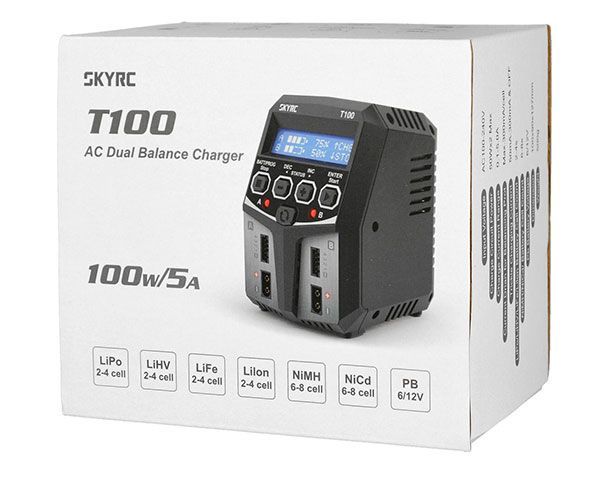 Зарядное устройство для FPV SKYRC T100 DUAL 5A 2x50W для 2-4S LiPo/LiIon/LiFe/LiHV